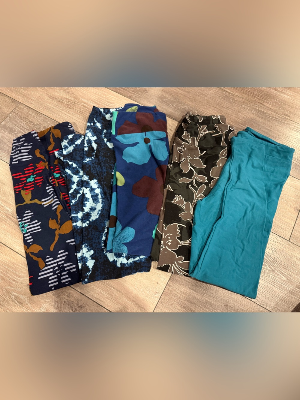 LuLaRoe Women's Mixed Print & Solid Leggings in Teal, Navy, Brown, Blue
